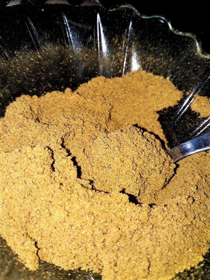 A bowl of garam masala powder.